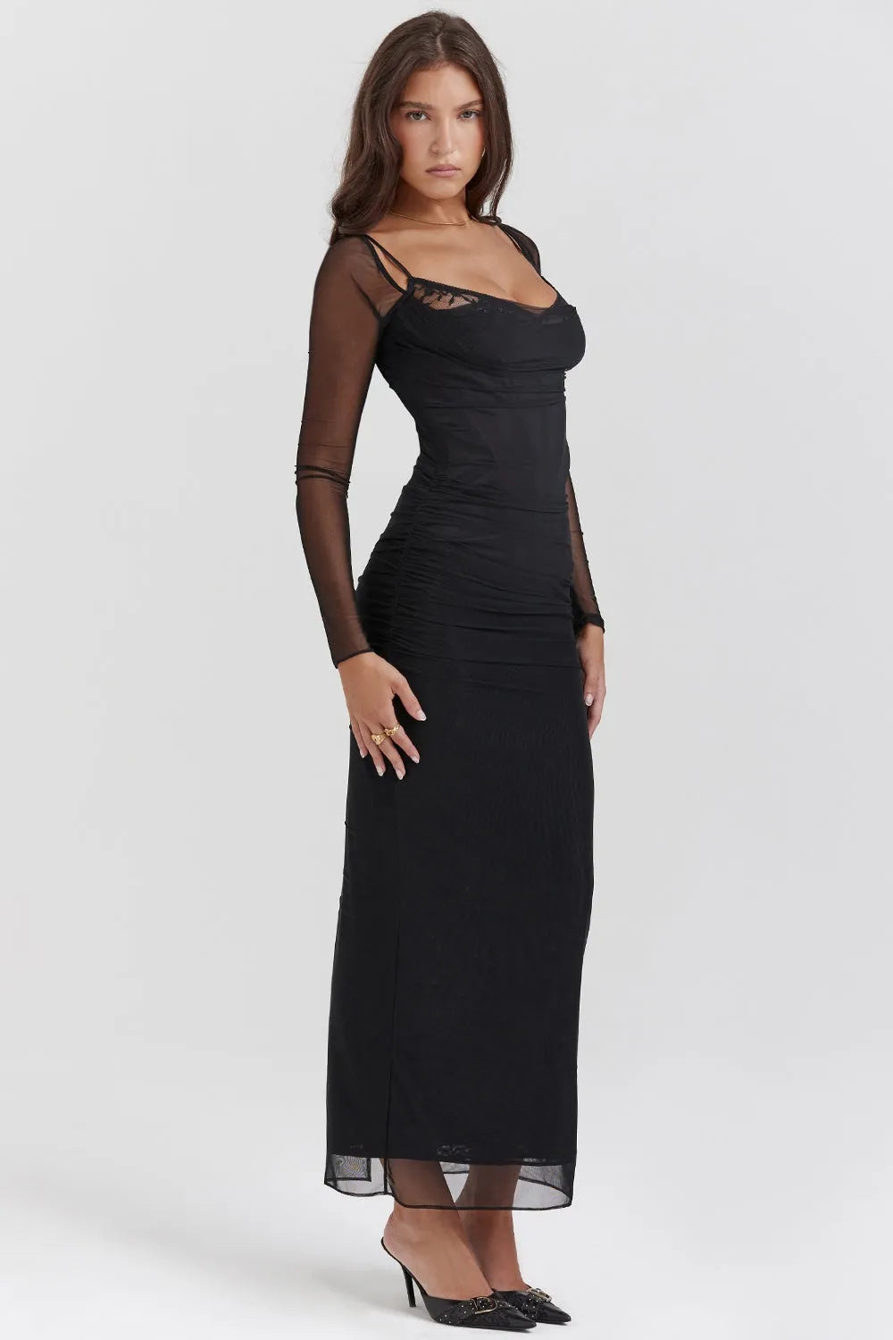 Vestido Longo Com Renda - Lindele Exclusive