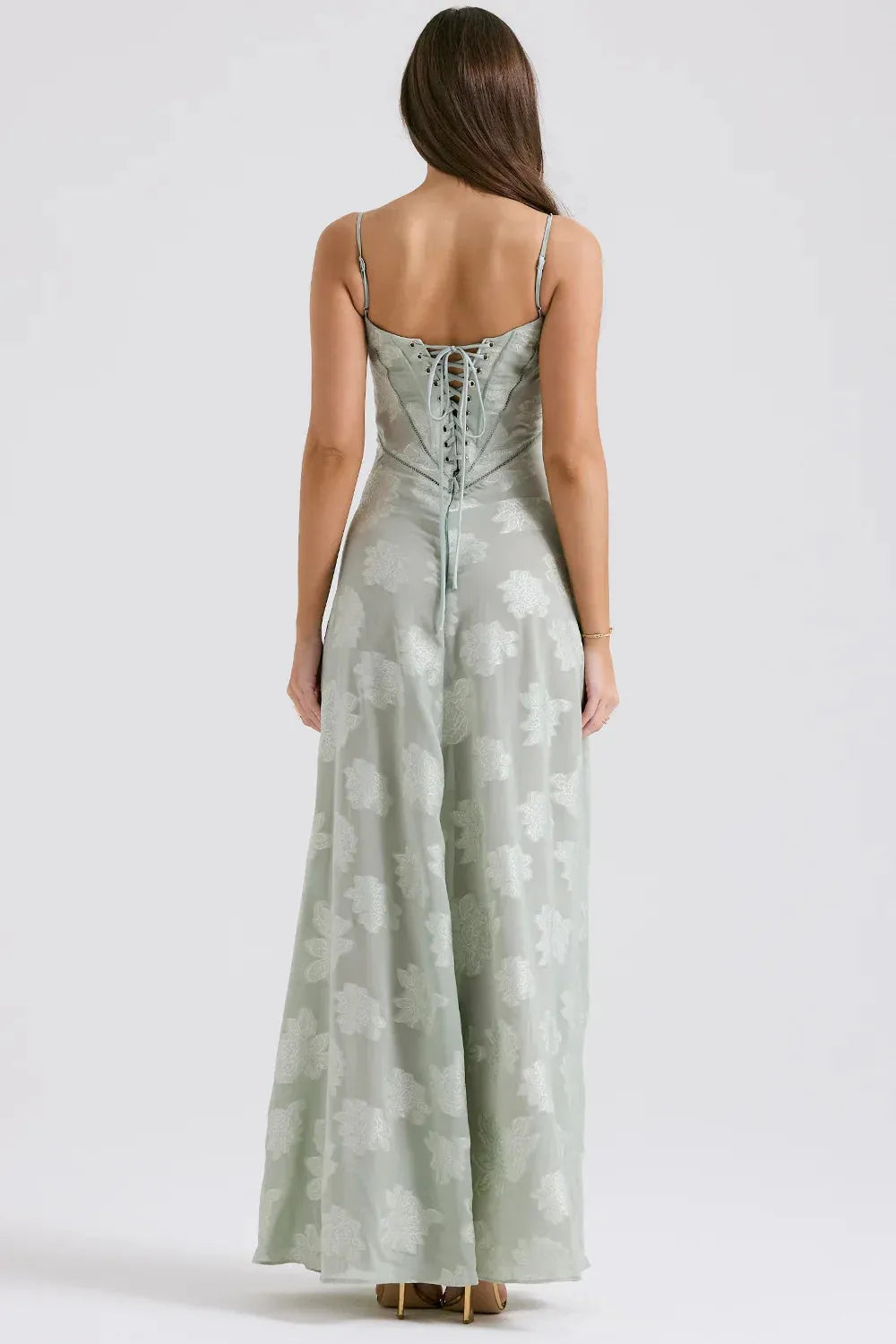 Vestido Longo Semitransparente Floral - Lindele Exclusive