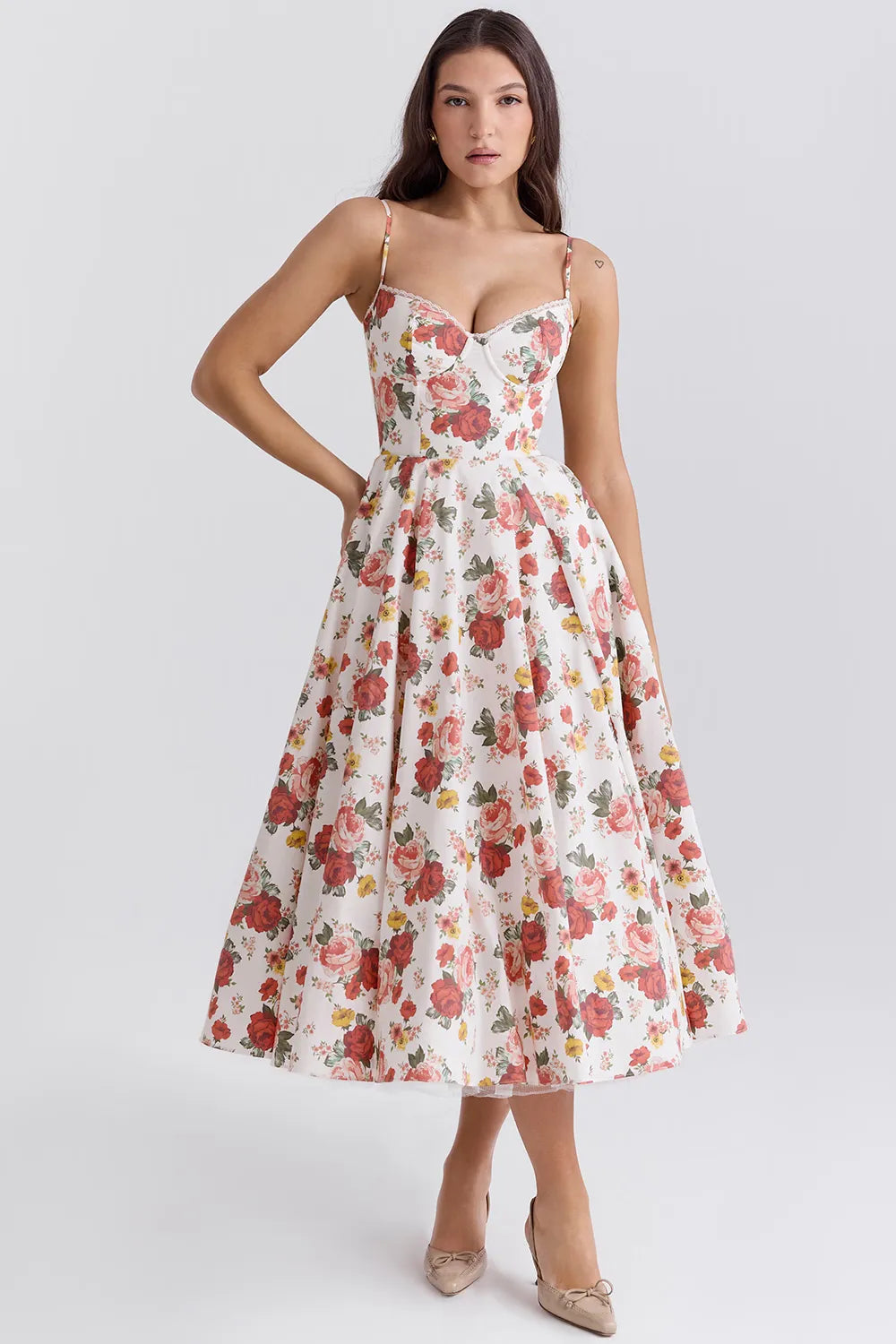 Vestido Midi Modelador Com Forro em Tule - Lindele Exclusive