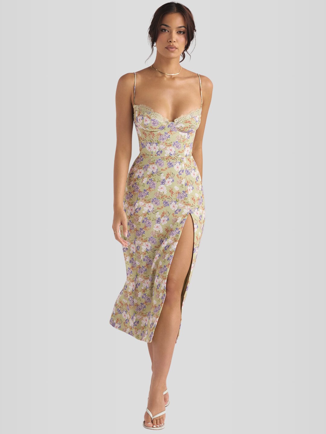 Vestido Midi Floral - Lindele Exclusive