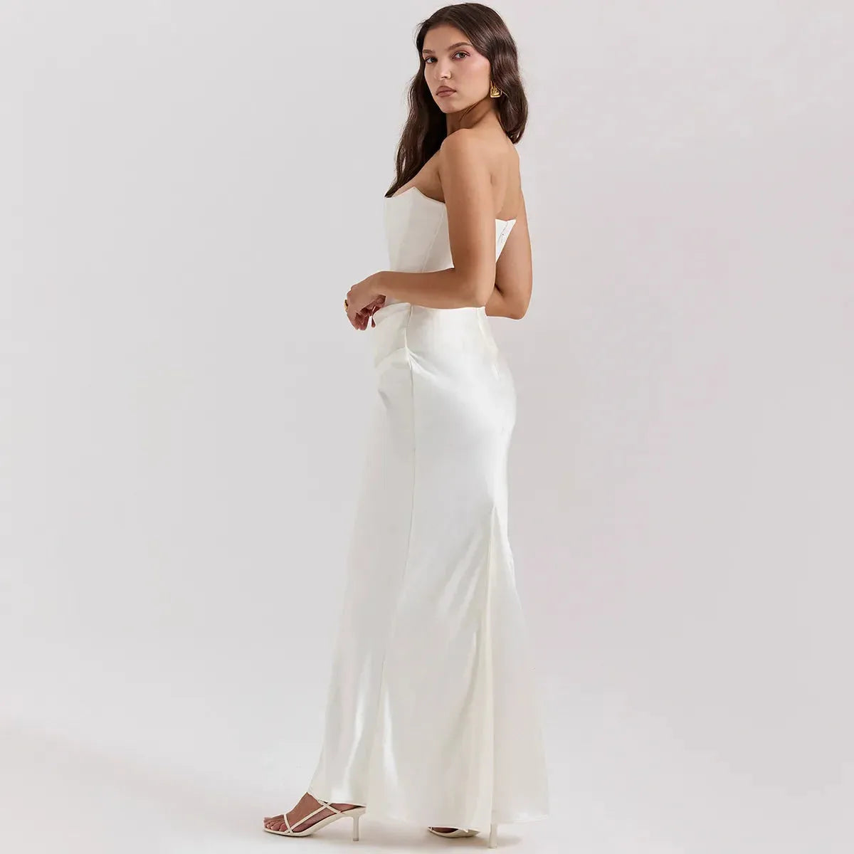 Vestido Longo Para Festas Cinza - Lindele Exclusive