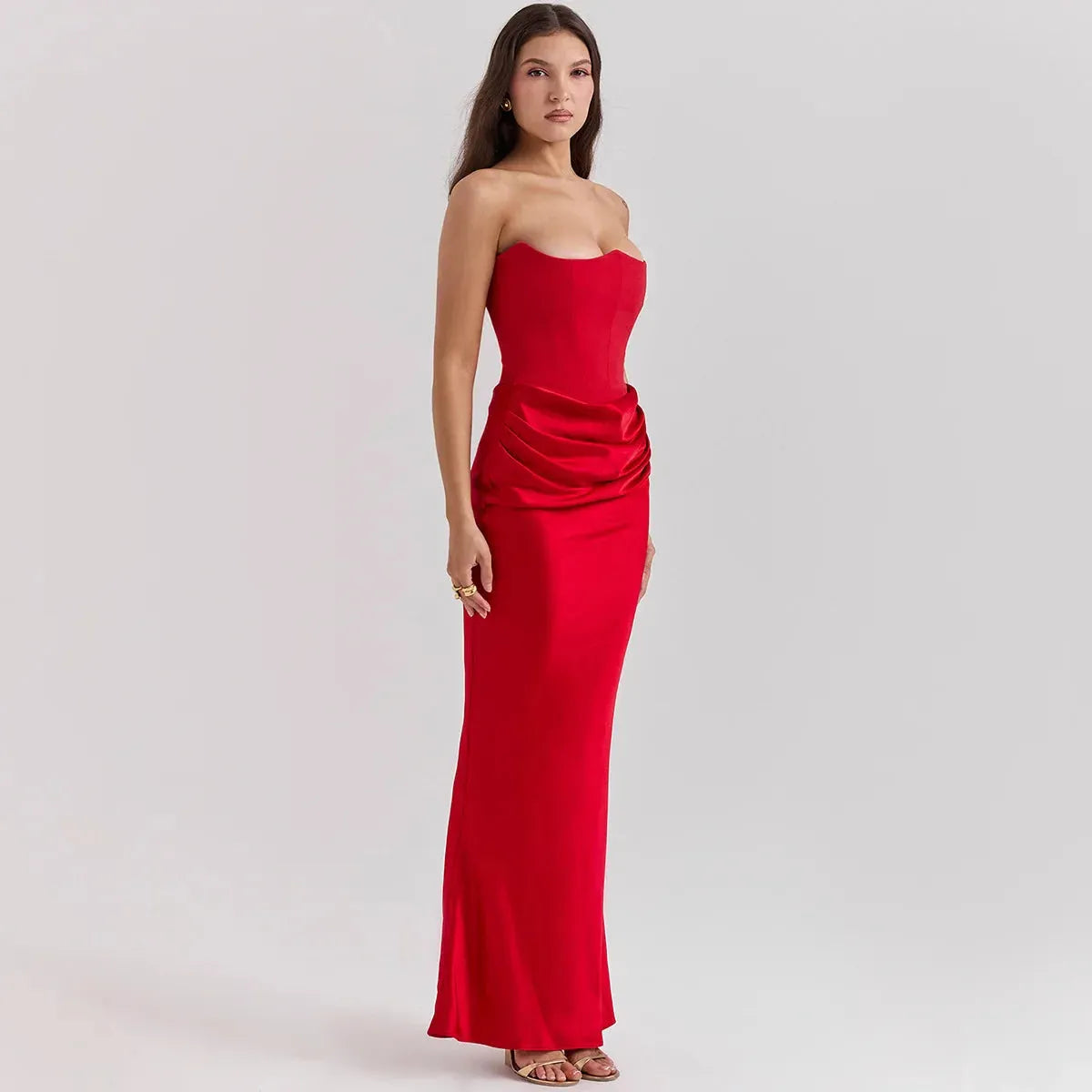 Vestido Longo Para Festas Cinza - Lindele Exclusive