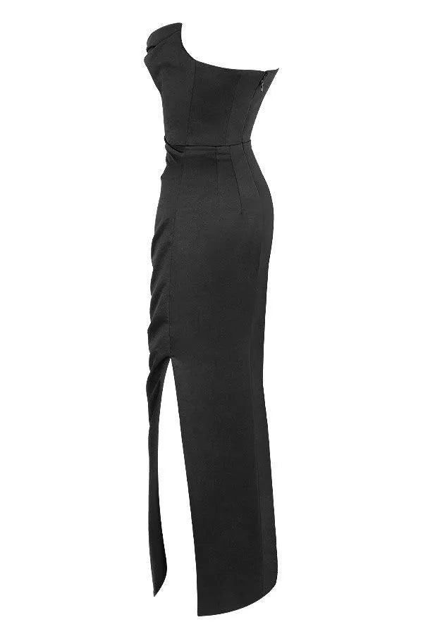 Vestido longo Com decote reto - Lindele Exclusive