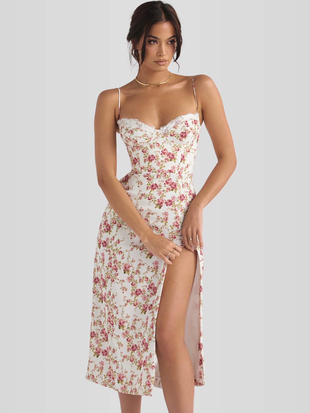 Vestido Midi Floral - Lindele Exclusive