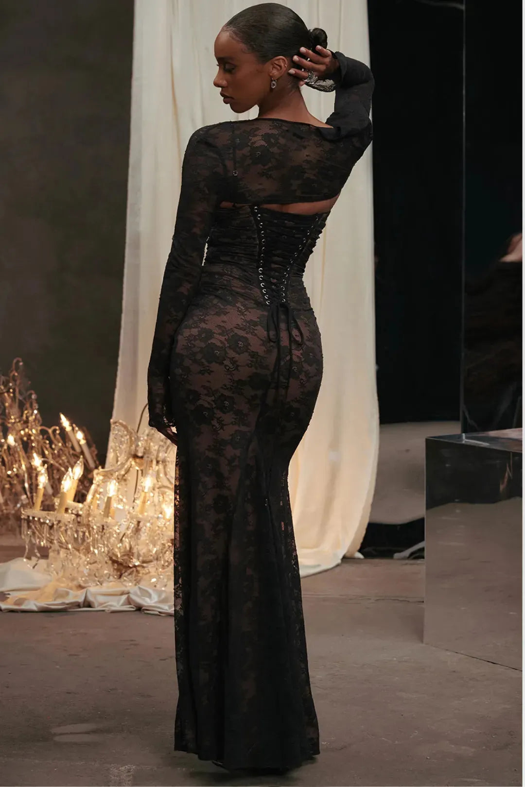 Vestido Longo de Renda - Lindele Exclusive