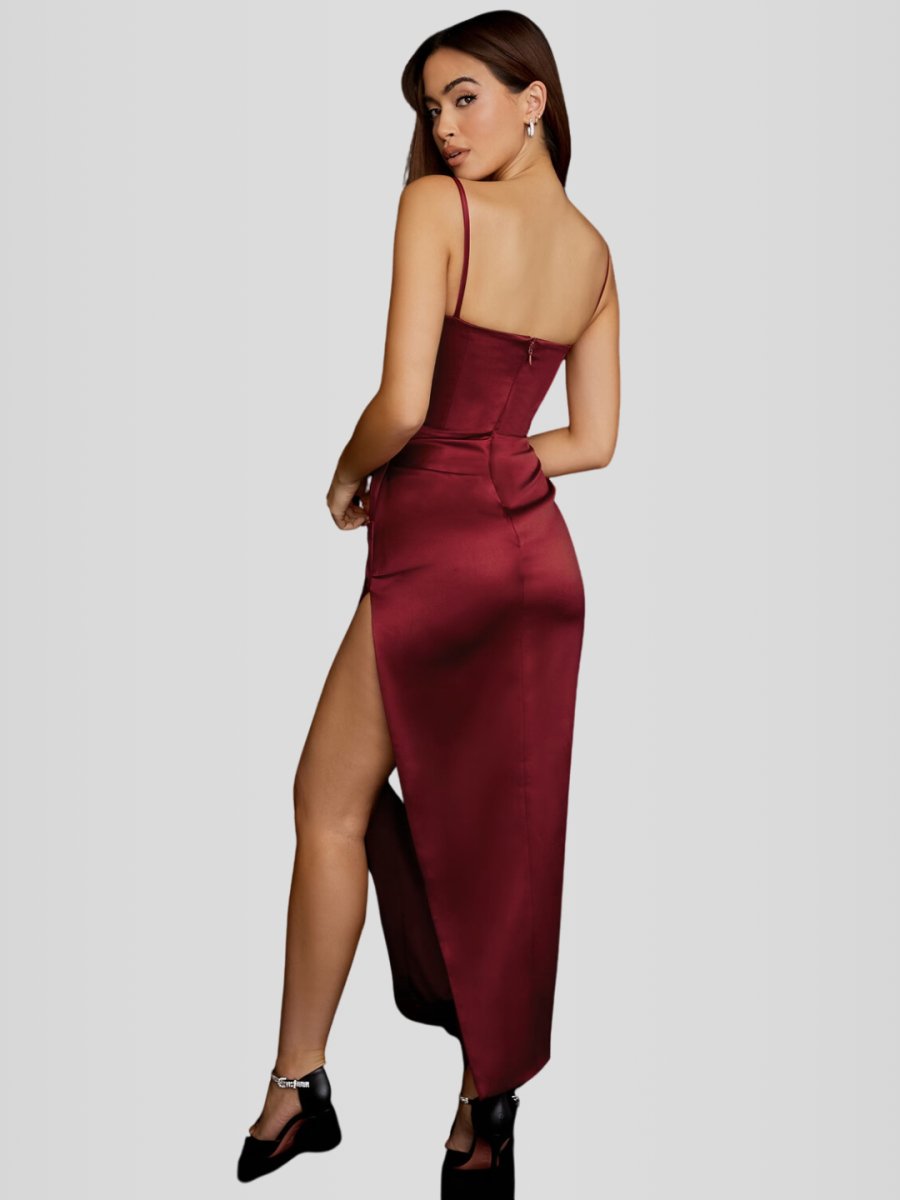 Vestido Longo Modelador Cetim - Lindele Exclusive
