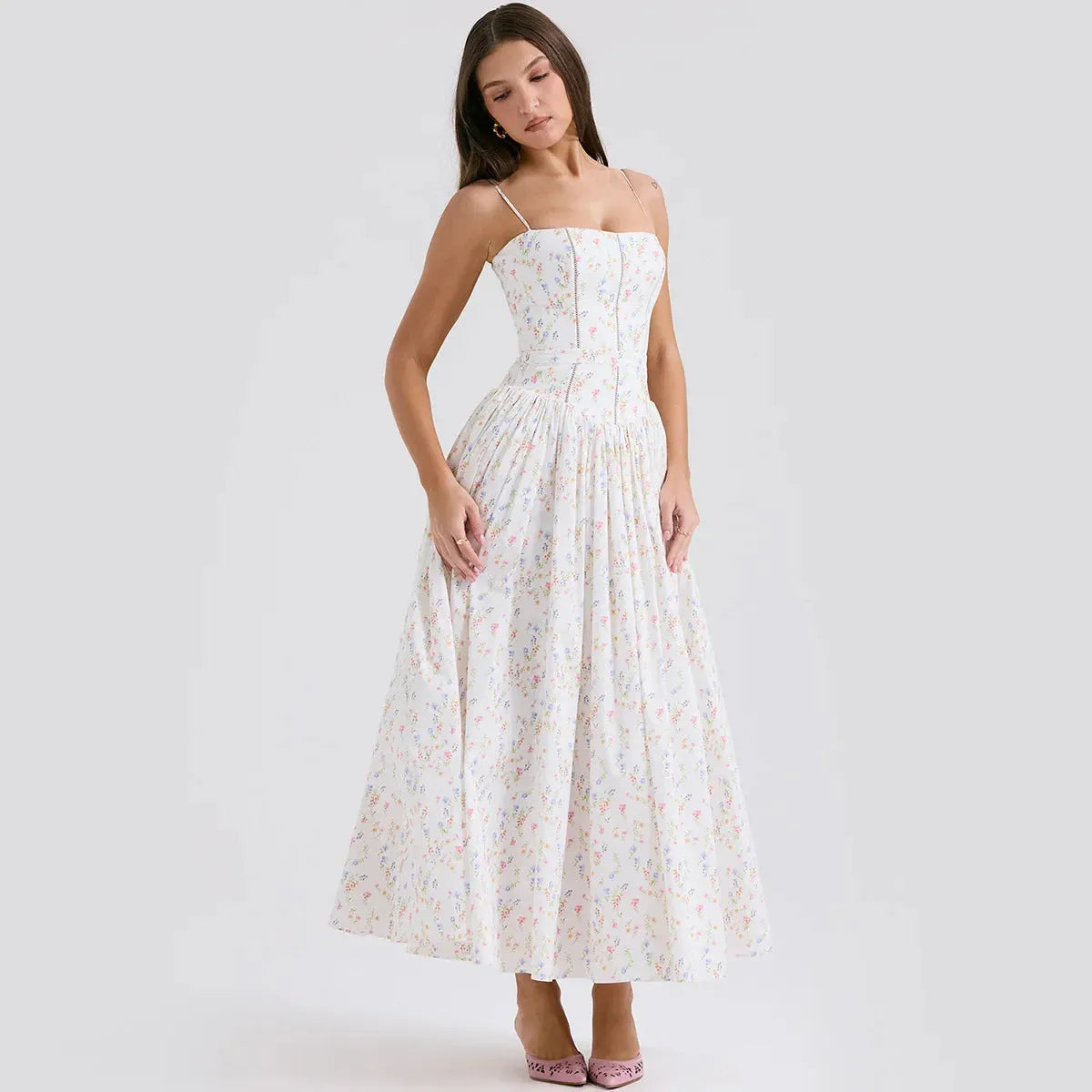 Vestido Midi Floral - Lindele Exclusive