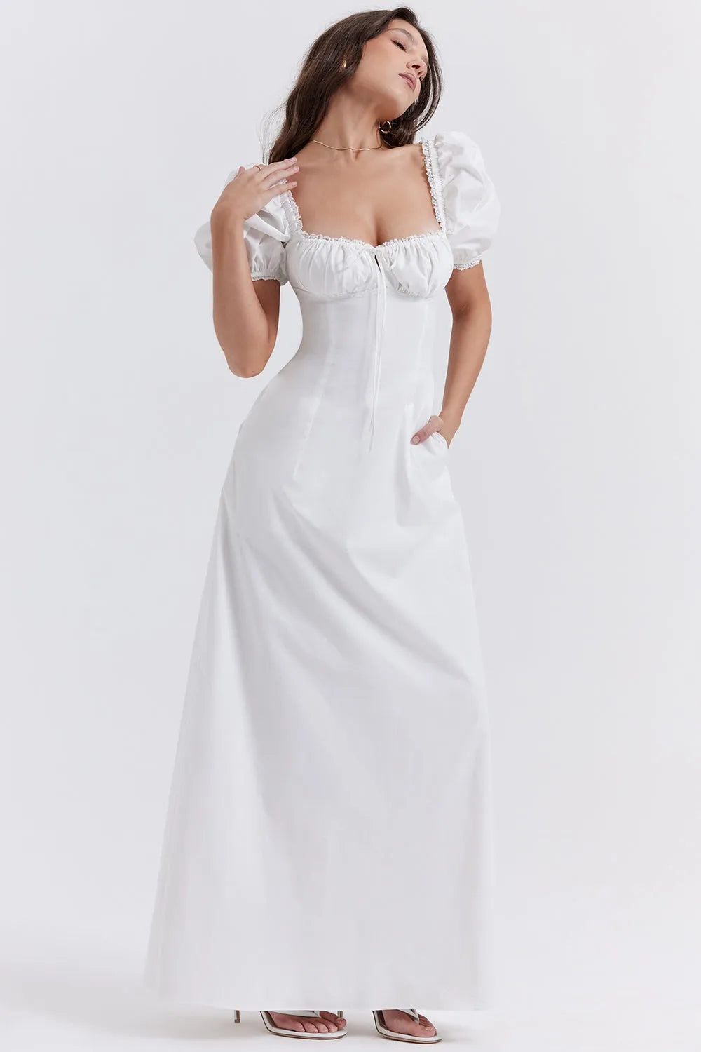 Vestido Longo Com Algodão - Lindele Exclusive