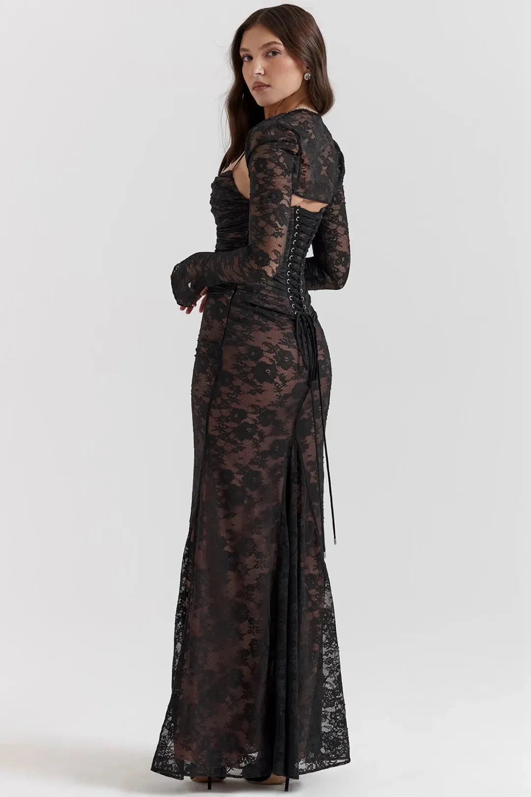 Vestido Longo de Renda - Lindele Exclusive