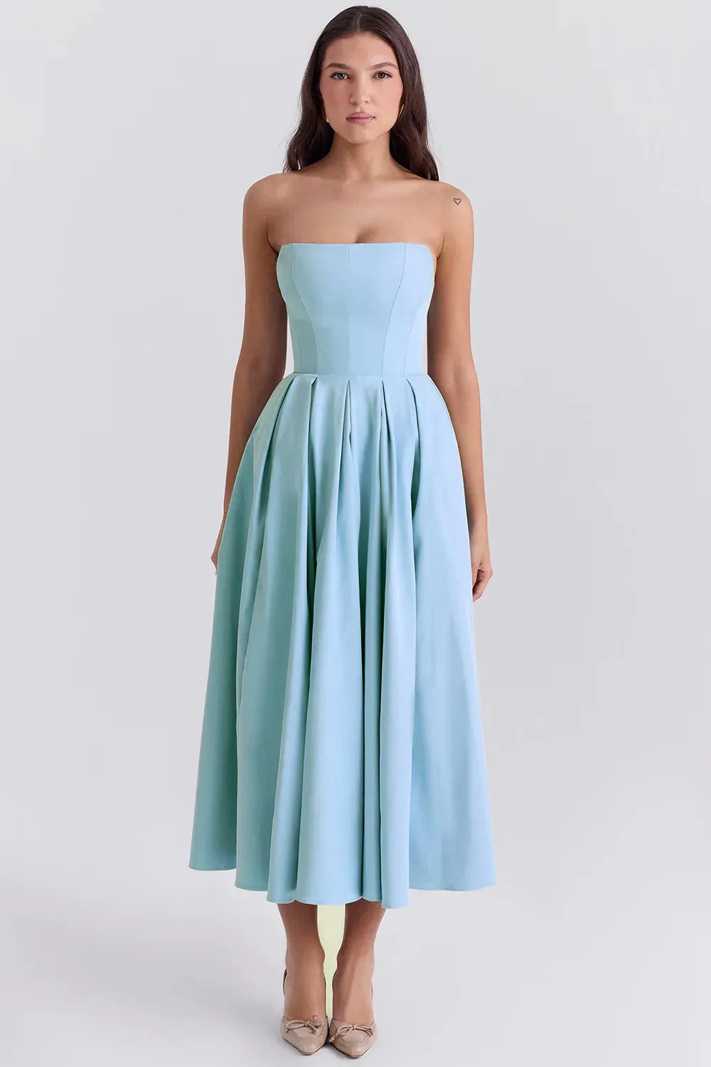 Vestido Feminino Midi Sem Alça - Lindele Exclusive