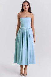 Vestido Feminino Midi Sem Alça - Lindele Exclusive