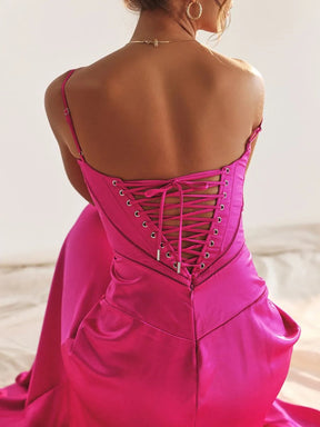 Vestido Longo Com Cetim Sedoso - Lindele Exclusive