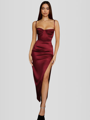 Vestido Longo Modelador Cetim - Lindele Exclusive