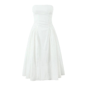 Vestido  Midi  Detalhes plissados  - Lindele Exclusive