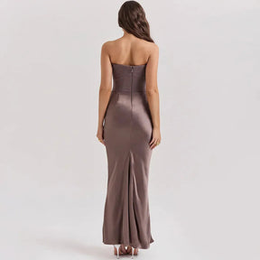 Vestido Longo Para Festas Cinza - Lindele Exclusive