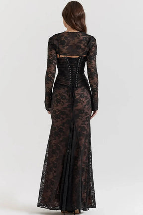 Vestido Longo de Renda - Lindele Exclusive