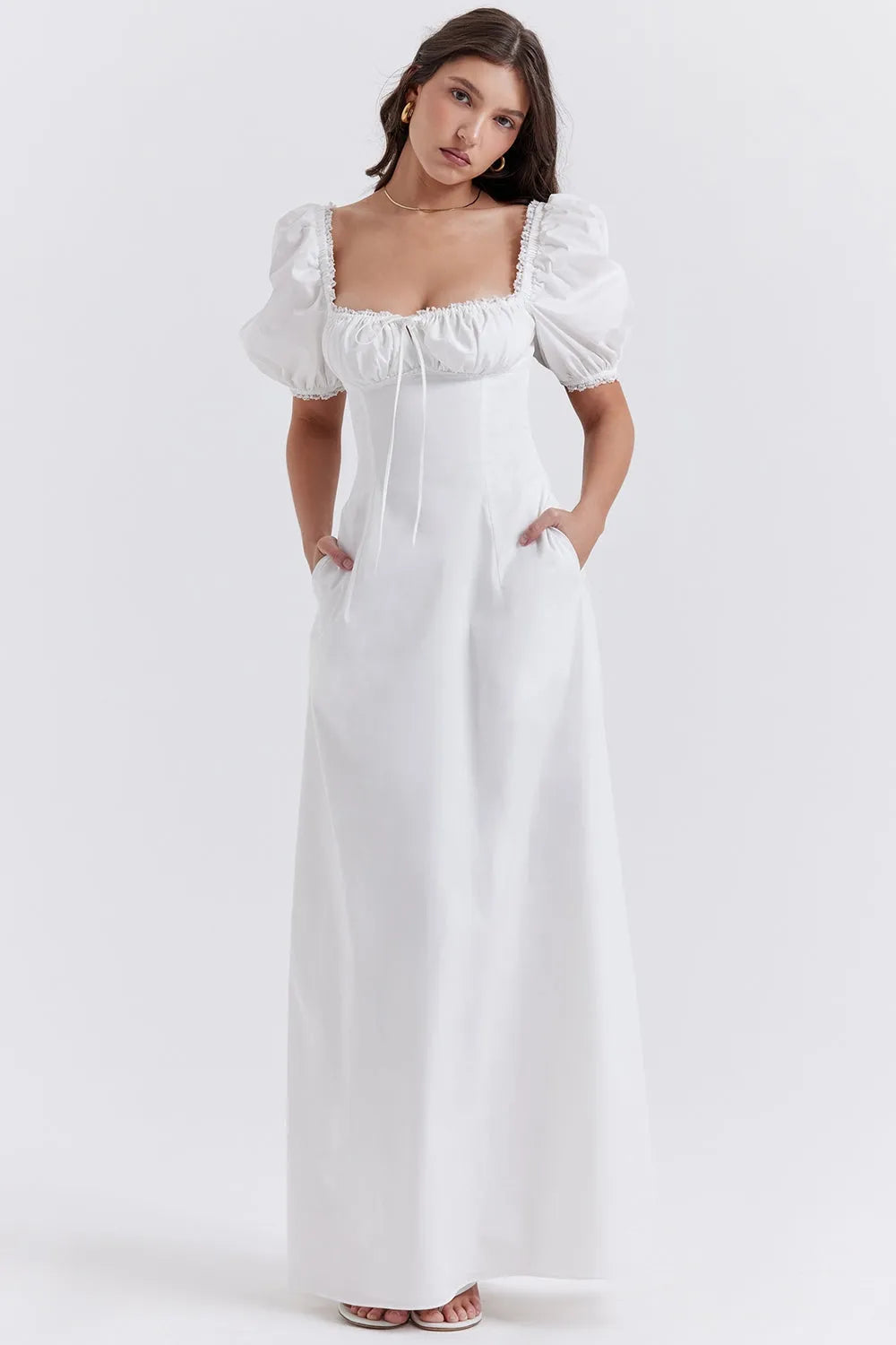 Vestido Longo Com Algodão - Lindele Exclusive