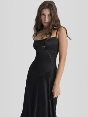 Vestido Longo Com Cetim Sedoso - Lindele Exclusive