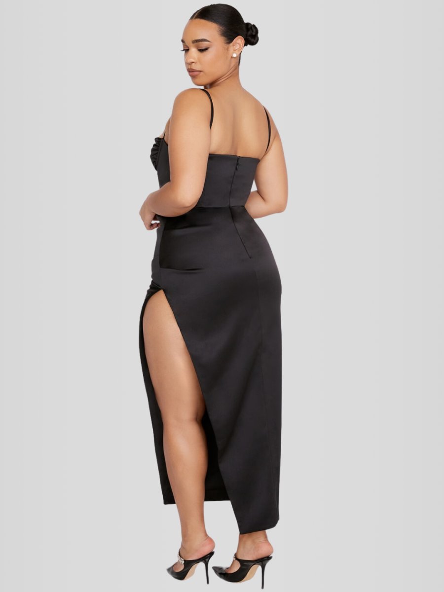 Vestido Longo Modelador Cetim - Lindele Exclusive