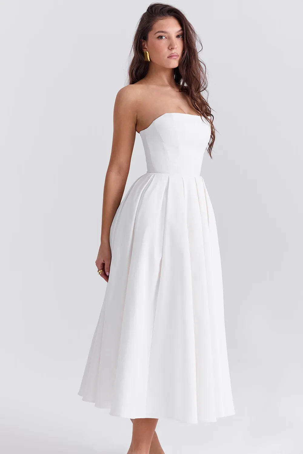 Vestido Feminino  Midi Sem Alça - Lindele Exclusive