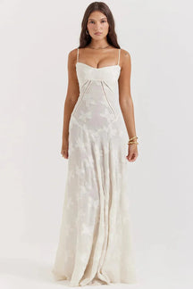 Vestido Longo Semitransparente Floral - Lindele Exclusive