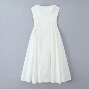 Vestido  Midi  Detalhes plissados  - Lindele Exclusive