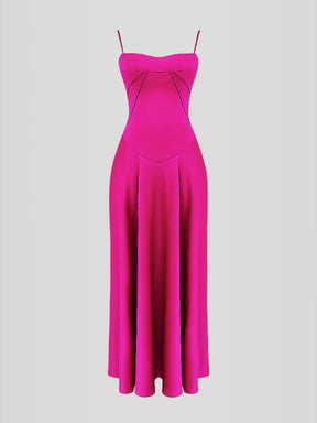 Vestido Longo Com Cetim Sedoso - Lindele Exclusive