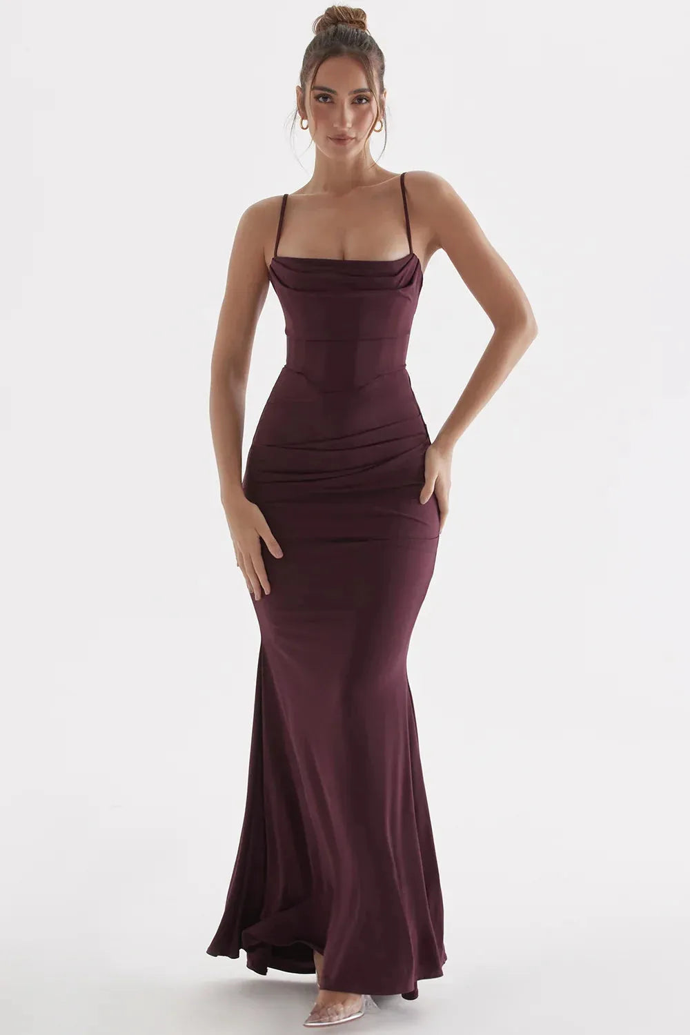 Vestido Longo Vinho - Lindele Exclusive