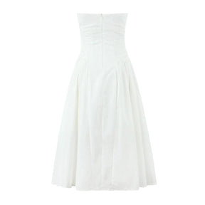 Vestido  Midi  Detalhes plissados  - Lindele Exclusive