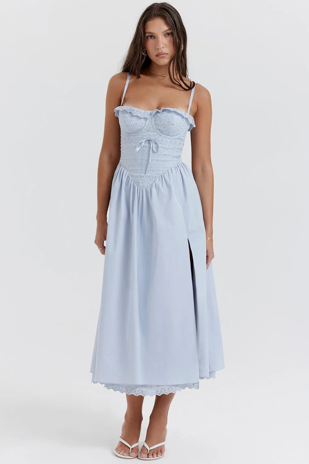 Vestido Midi Bordado - Lindele Exclusive