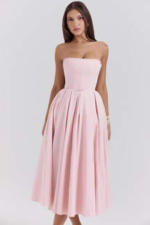Vestido Feminino  Midi Sem Alça - Lindele Exclusive