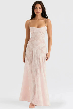 Vestido Longo Semitransparente Floral - Lindele Exclusive