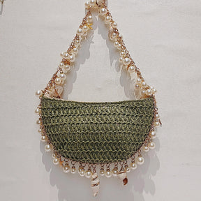 Bolsa de Praia Chic com Pérolas e Conchas