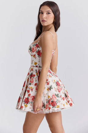 Vestido Curto Floral Modelador - Lindele Exclusive