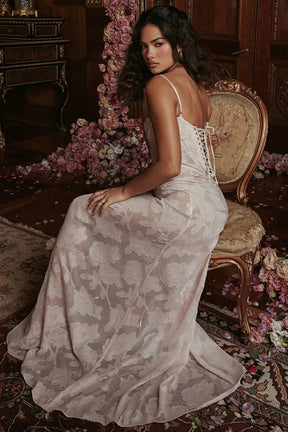 Vestido Longo Semitransparente Floral - Lindele Exclusive