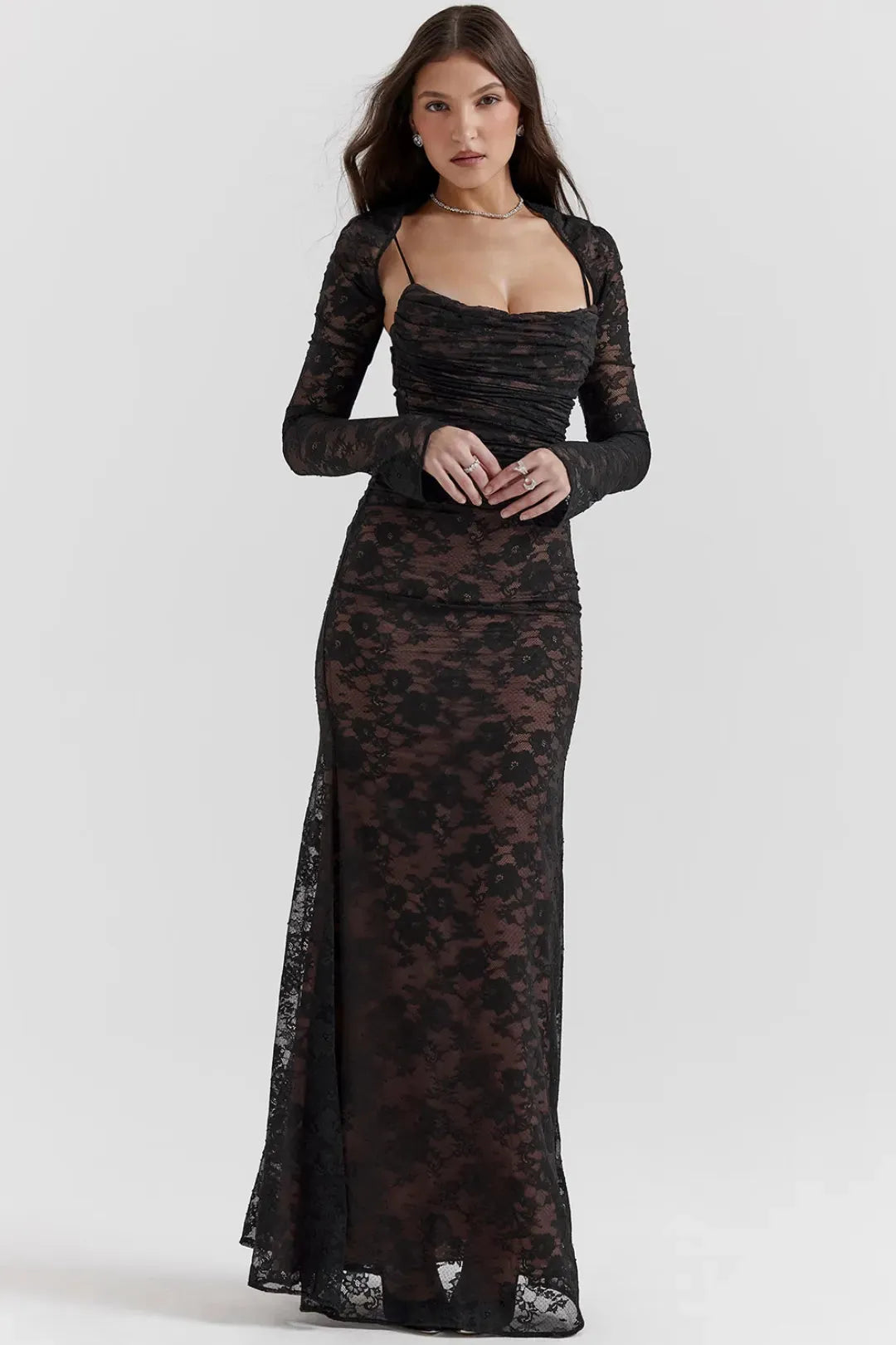 Vestido Longo de Renda - Lindele Exclusive
