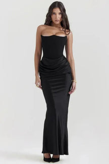 Vestido Longo Para Festas Cinza - Lindele Exclusive