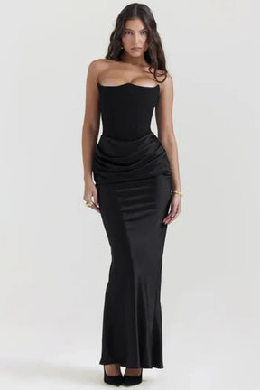 Vestido Longo Para Festas Cinza - Lindele Exclusive