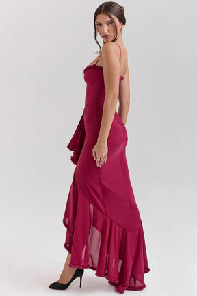 Vestido Longo  Com Babado - Lindele Exclusive