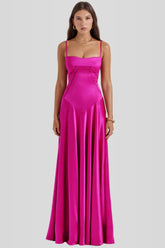 Vestido Longo Com Cetim Sedoso - Lindele Exclusive