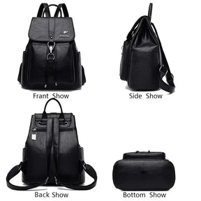 Mochila Feminina De Couro Rain