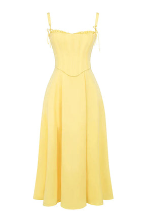 Vestido Midi  Com Espartilho - Lindele Exclusive