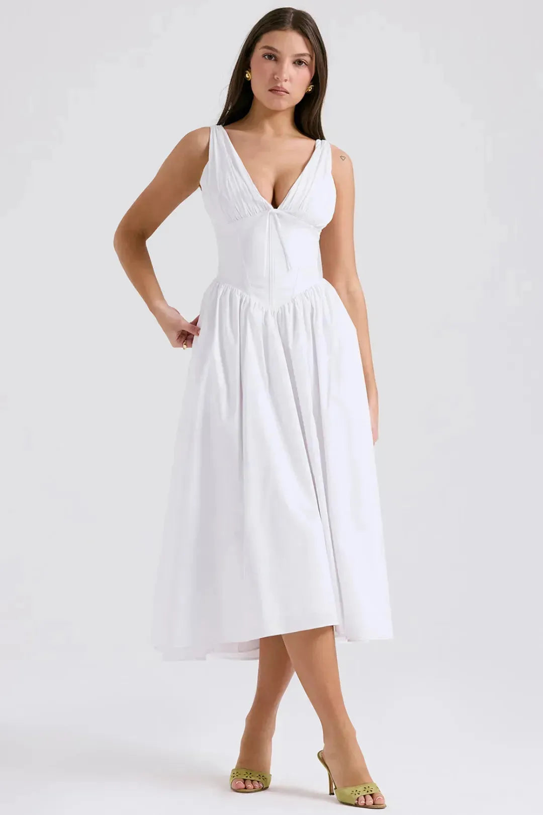 Vestido Midi Liso Modelador - Lindele Exclusive