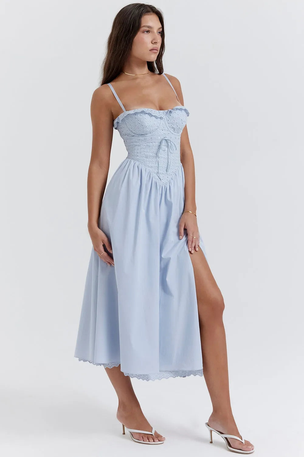 Vestido Midi Bordado - Lindele Exclusive