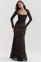 Vestido Longo de Renda - Lindele Exclusive