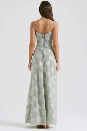 Vestido Longo Semitransparente Floral - Lindele Exclusive
