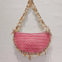Bolsa de Praia Chic com Pérolas e Conchas