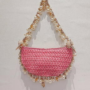 Bolsa de Praia Chic com Pérolas e Conchas