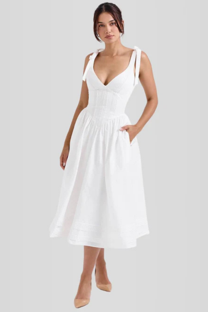 Vestido  Corpete com barbatanas - Lindele Exclusive