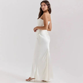 Vestido Longo Para Festas Cinza - Lindele Exclusive